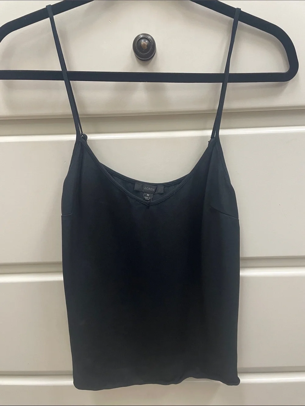 J. Crew Black Silk V-Neck Camisole